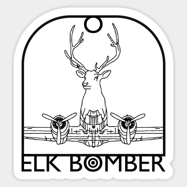 Elk Bomber Sticker by Joodls